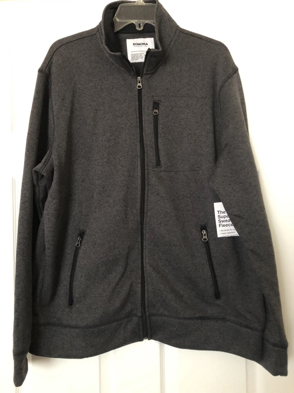 Sonoma Men's Supersoft Sweater Fleece Size XL Pewter Knight Gray